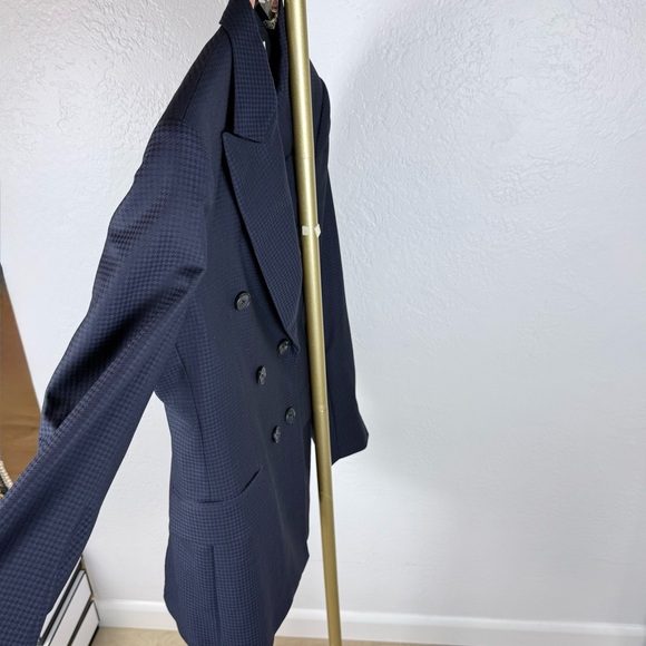 Matthew Adams Dolan Virgin Wool Gingham Blazer/Navy/Black/Small - Picture 15 of 16